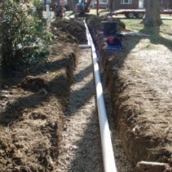 Drainage pipe in trench